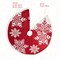 Set of 2 52"D/48''D Knitted Acrylic Red Christmas Tree Skirt